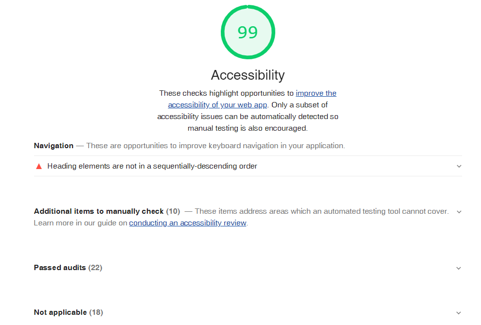 99% accessibilty level